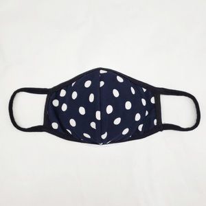 3 Pack Navy Blue & White Polka Dot Face Mask